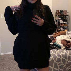 Black turtle neck dress
